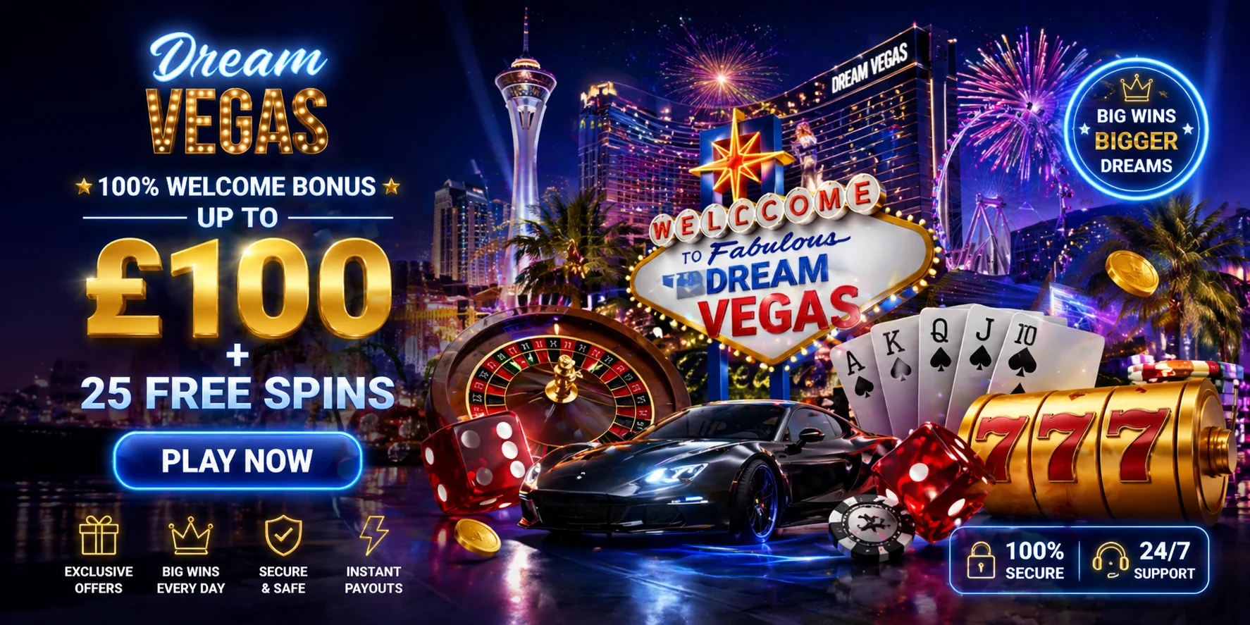 Dream Vegas Casino  -  home hero